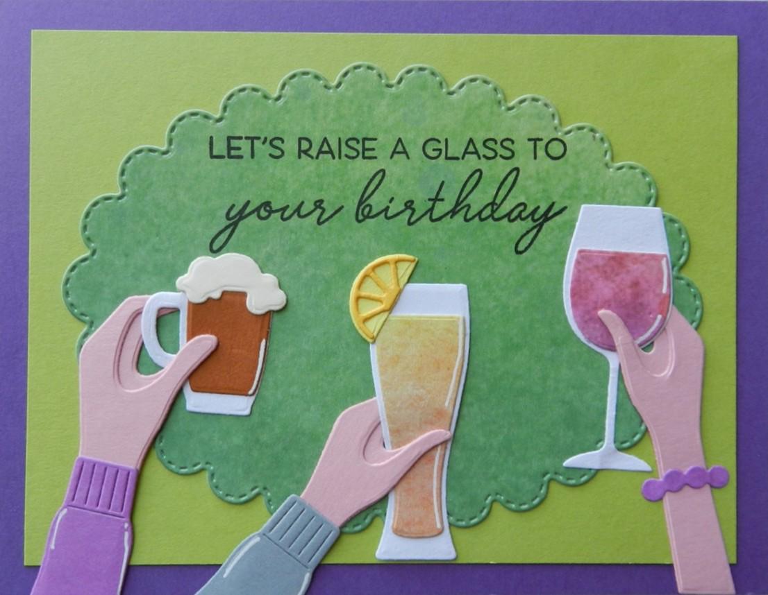 Handmade Cocktail Birthday Card