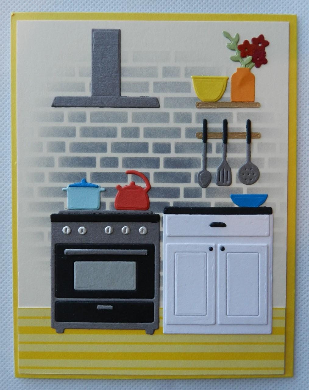 Handmade Kitchen-themed Love Card For Him or Her