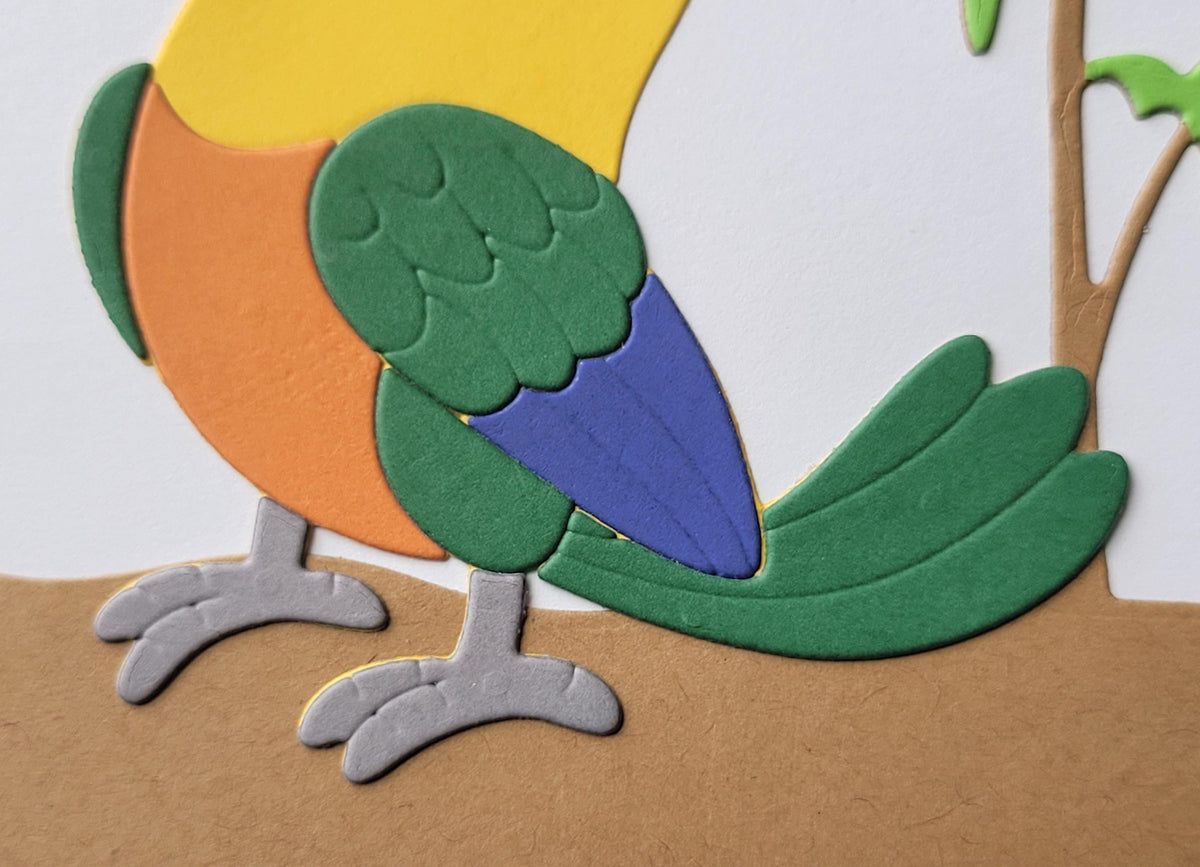Handmade Tropical Parrot Birthday Card